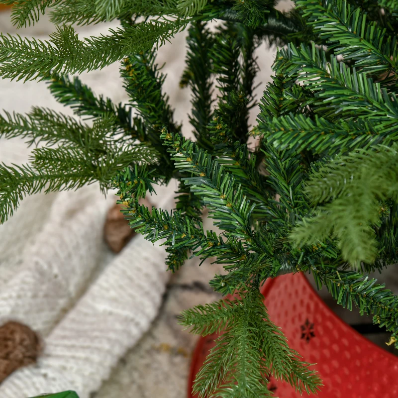 HOMCOM Árvore de Natal Artificial 180cm com 1443 Ramos Folhas de PVC Base Dobrável e Suporte Metálico Verde