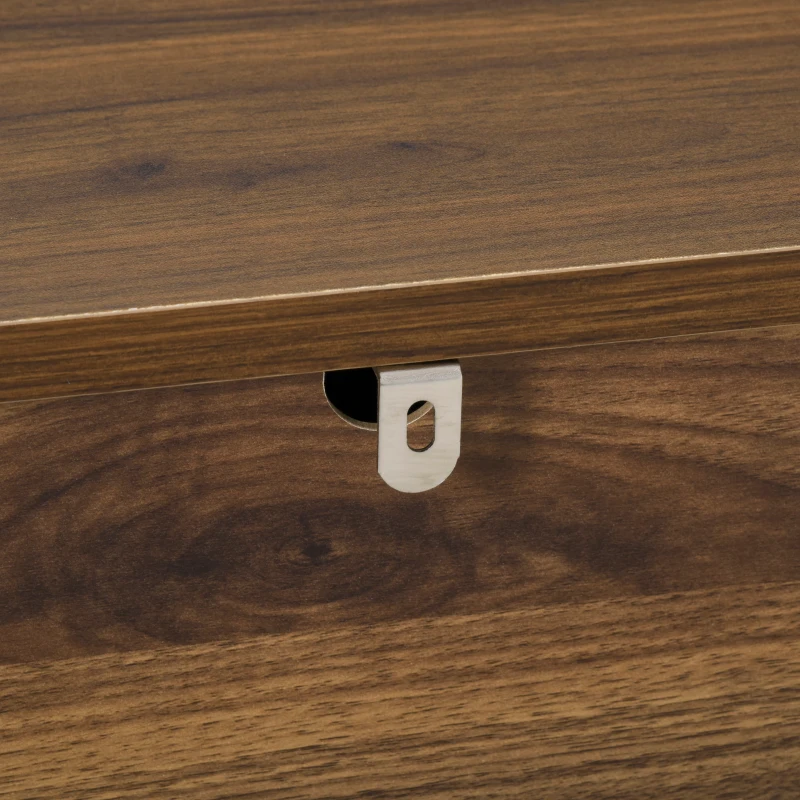 HOMCOM Bedside Table with Two Drawers, Side Cabinet Storage Unit with Metal Handles, Organisation Furniture for Living Room, Bedroom, Walnut Brown