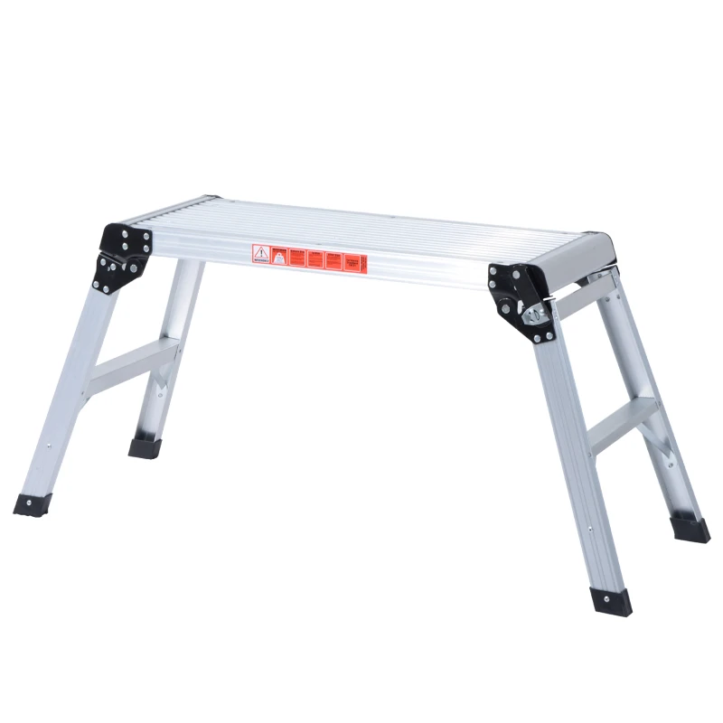 HOMCOM Marchepied escabeau plateforme de travail pliable dim. 117L x 41l x 48,5H cm antidérapant aluminium