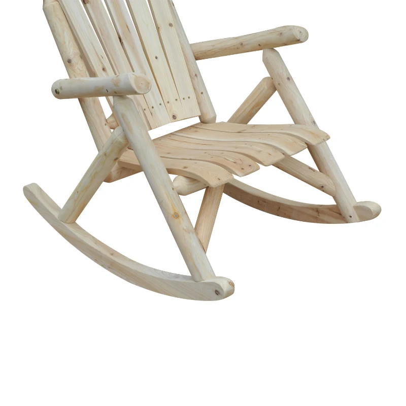 Outsunny FOTEL BUJANY KRZESŁO NA BIEGUNACH drewniane