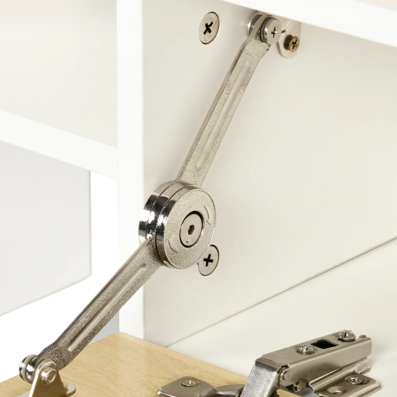 HOMCOM Móvel de TV Moderno Móvel para Televisores 153,6x25x42cm e Prateleira de Parede 150x14,5x16,3cm Branco e Madeira