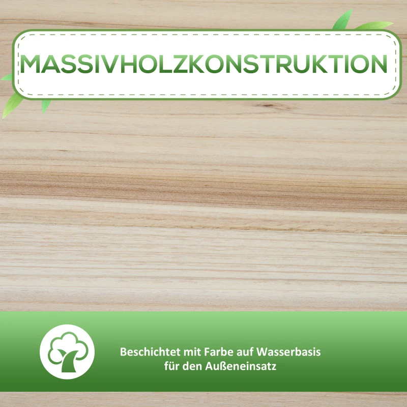 Outsunny Hochbeet Holz Pflanzkasten mit Bewässerungssystem Blumenkasten Blumentopf Kräuterbeet Natur 90 x 40 x 81 cm