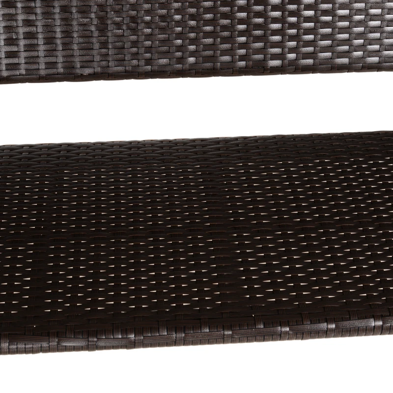 Outsunny Outdoor 2-person PE Rattan Metal Porch Swing Lounge Chair Patio Garden Poolside