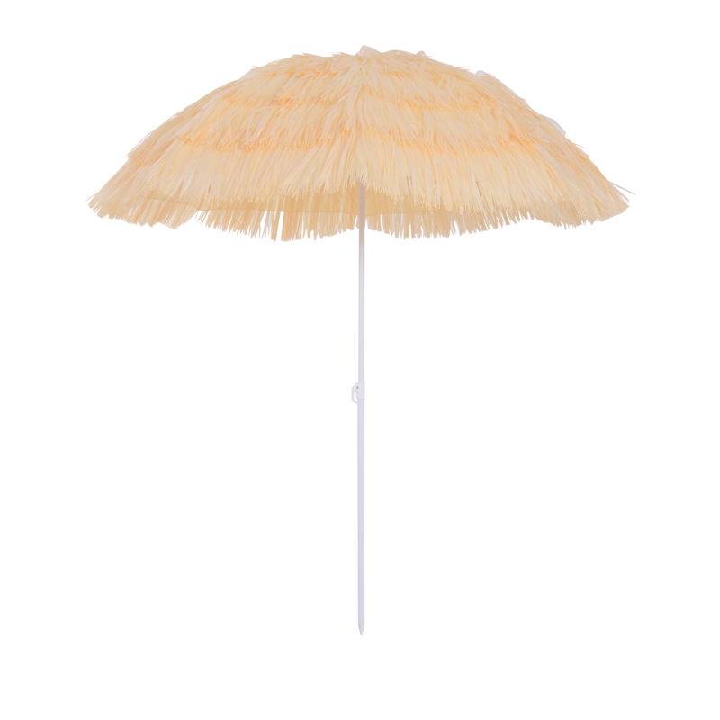 Outsunny Sonnenschirm Hawaiischirm Strandschirm Partyschirm Gartenschirm in verschiedenen Farben, 4 Modelle (Hawaiischirm/Ø160cm/beige)