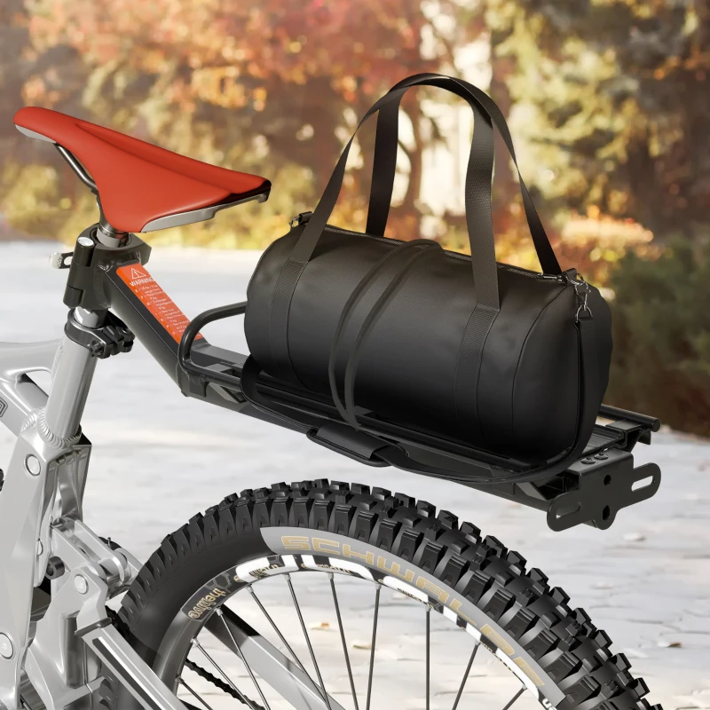 HOMCOM Universele fietsendrager, fietstas, snelspanner, bagagetas, aluminium, zwart, 49 x 12 x 14 cm