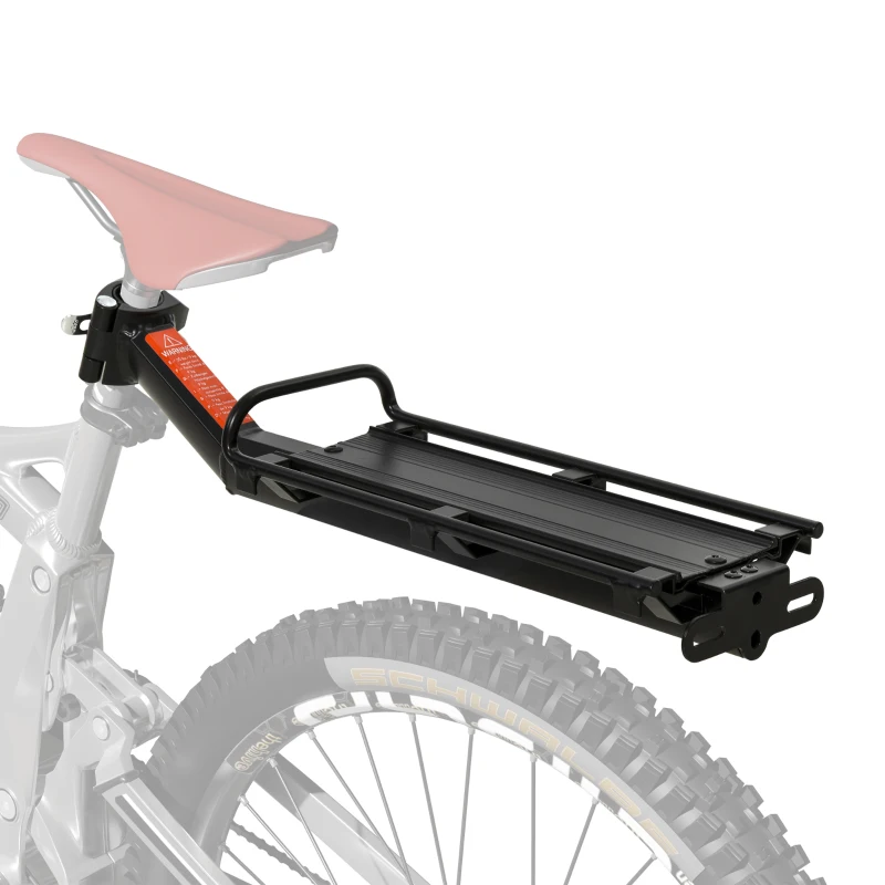 HOMCOM Universal Fahrrad Gepäckträger für Fahrradtasche Cargotasche, Schnellspanner, Aluminium, Schwarz, 49 x 12 x 14 cm