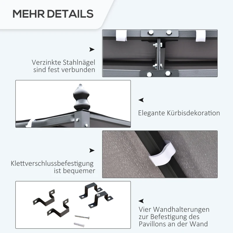 Outsunny pergola 297 cm x 297 cm x 198 cm