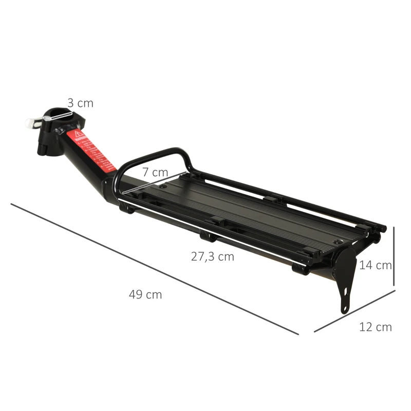 HOMCOM Uniwersalny Bagażnik do Roweru Torba Aluminium Czarny