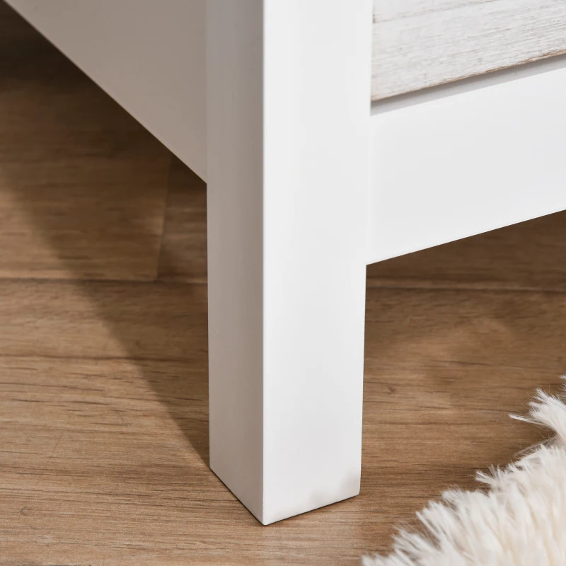 HOMCOM Chest of Drawers, Storage Cabinet, Sideboard Home Organizer 6-Drawer Unit Tower with Round Handle for Bedroom, Living Room, White Grey