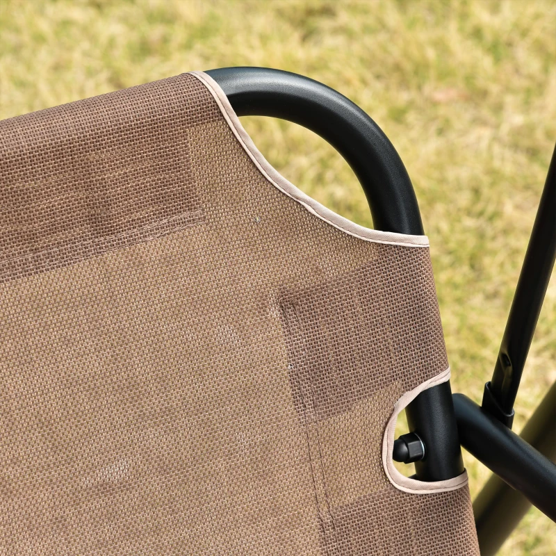 Outsunny 3 Seater Canopy Swing Chair Garden Rocking Bench Patio Balcony Terrace w/ Canopy Brown