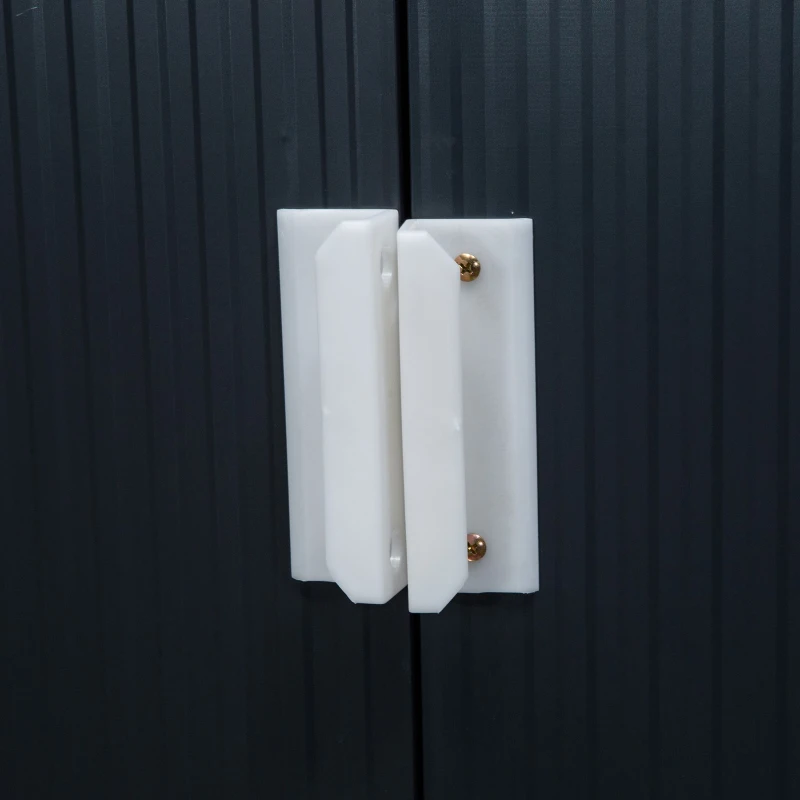 Outsunny domek narzędziowy z fundamentem szopa na narzędzia domek ogrodowy ogród szopa metal kolor grafitowy 213 x 130 x 185 cm | Aosom