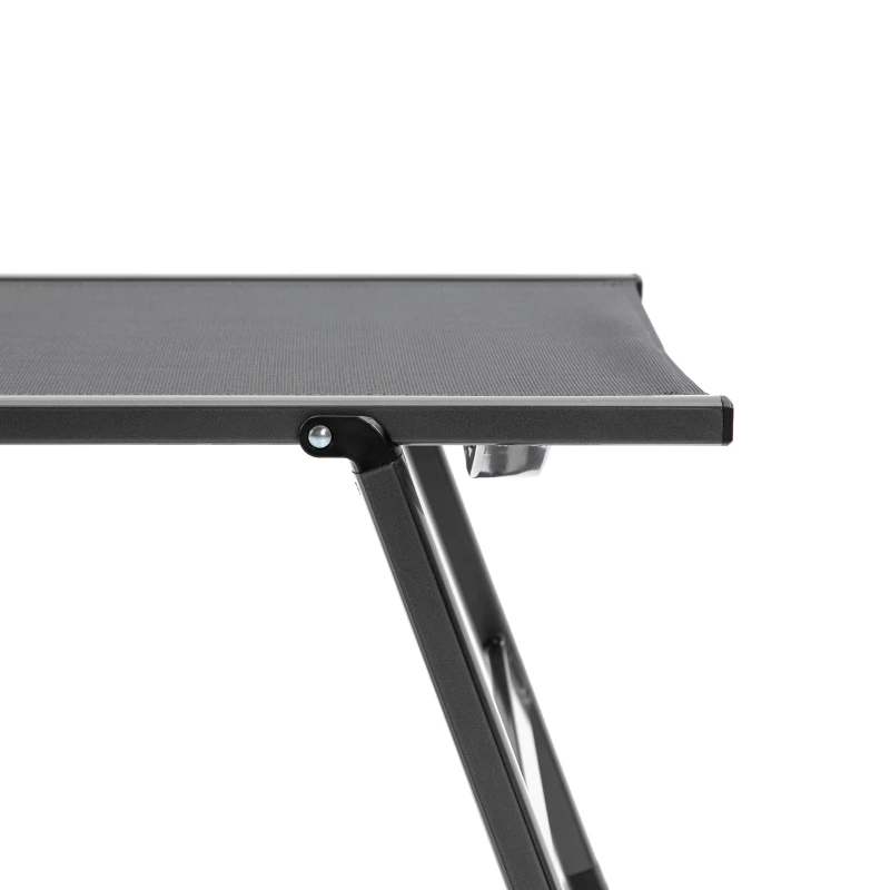 Outsunny Tumbona de Jardín Plegable Tumbona Relinable de Aluminio con Respaldo Ajustable en 5 Posiciones para Terraza Piscina Exterior Carga Máx. 150 kg 69x140x107 cm Gris