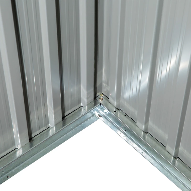 Outsunny Domek narzędziowy, domek ogrodowy, szopa na narzędzia z drzwiami, zewnętrzna, stal, zielony, 142 x 84 x 189 cm