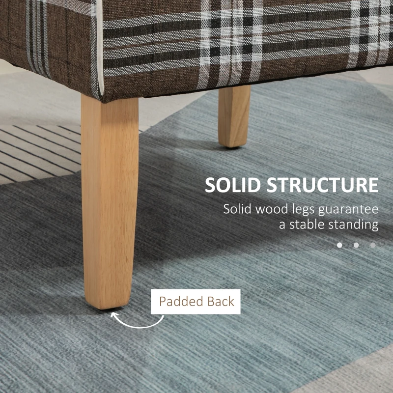 HOMCOM Modern Dining Chair, Kitchen Dining Room Chairs with Pillow and Rubber Wood Legs, Accent Chair for Living Room, Bedroom, Brown