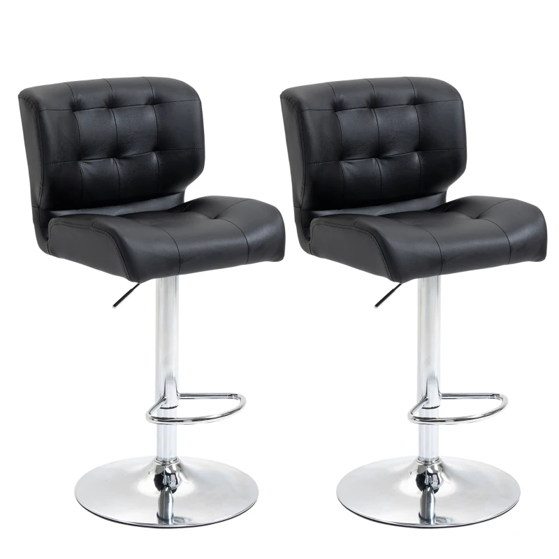 Set di 4 sgabelli da bar ad altezza bancone in pelle PU