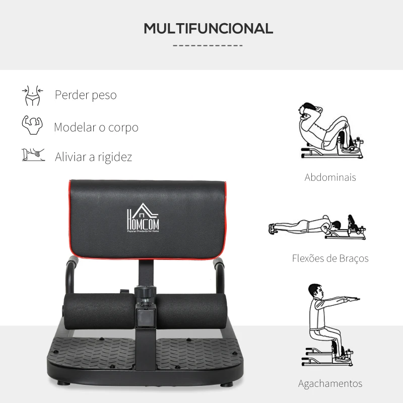 HOMCOM 3 em 1 Placa supina multifuncional Equipamento Abdominal para Exercícios Abdominais carga 120 kg