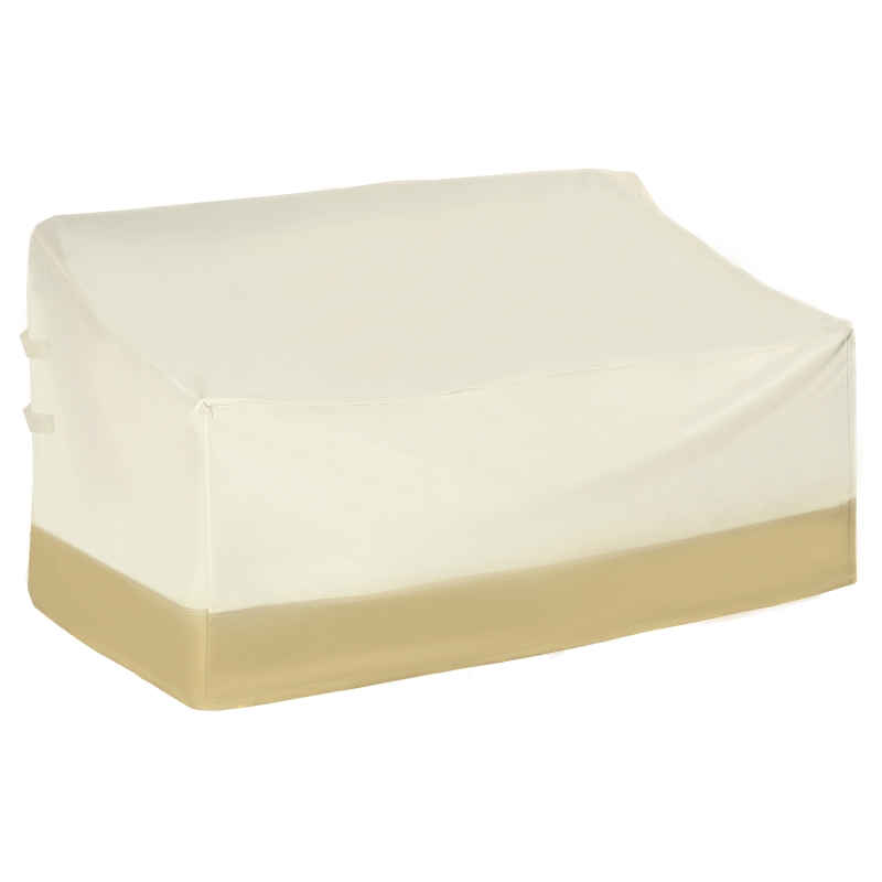 Outsunny Capa Protetora para Móveis de Jardim 152x87x59-79 cm com Tecido Oxford 600D Impermeável e Fivela Bege e Creme