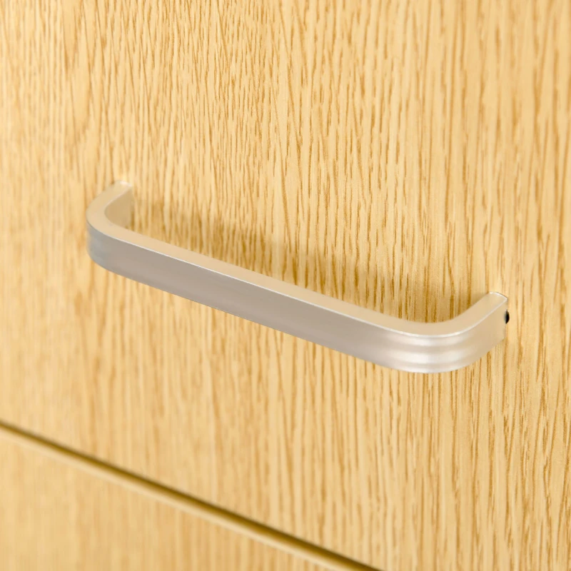 Homcom Birou pe Colt cu 2 Rafturi si 2 Sertare, Culoare Lemn Stejar, 117x82x74cm(m-11)