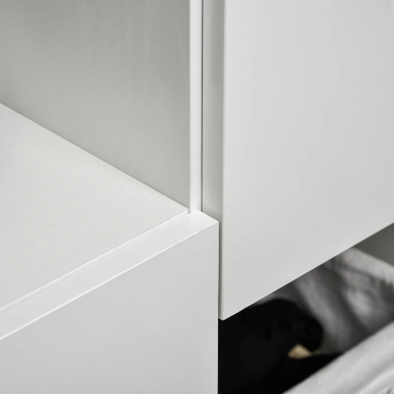 HOMCOM Credenza Moderna con 4 Vani Aperti e 3 Armadietti in Legno, 70x24.3x132cm, Bianco