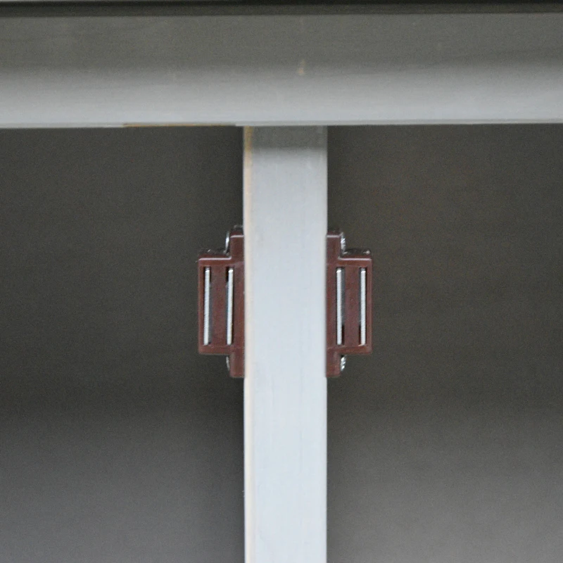 Outsunny Garden Shed Wooden Garden Storage Shed Fir Tool Cabinet Organiser with Shelves Double Door  - 110L x 55W x117Hcm Grey