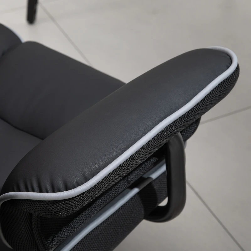 Ergonomiczne Obrotowe Krzesło Biurowe Vinsetto z Funkcją Pochylania, Czarne