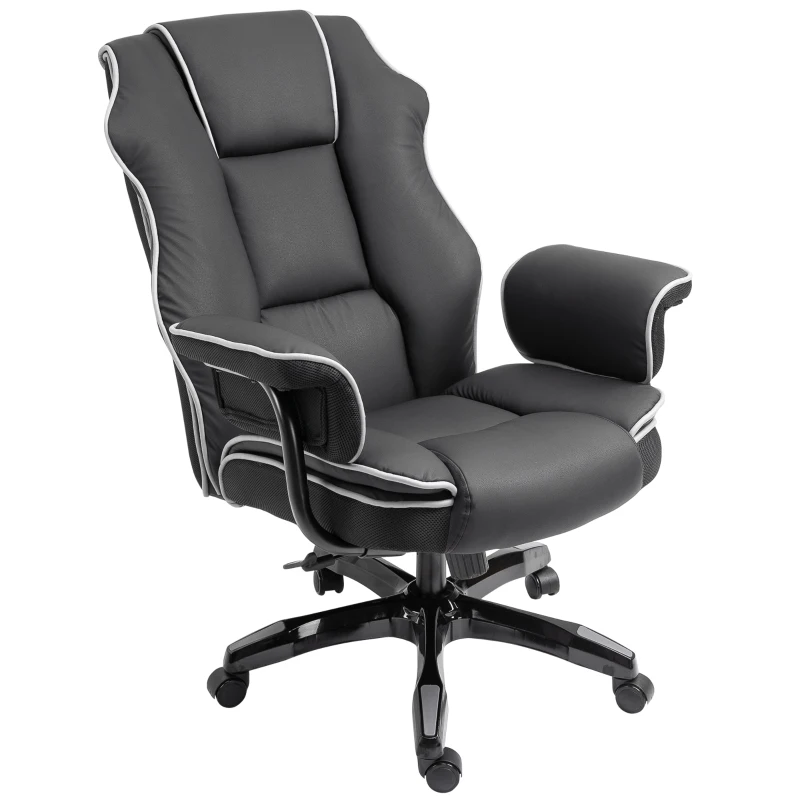 Ergonomiczne Obrotowe Krzesło Biurowe Vinsetto z Funkcją Pochylania, Czarne