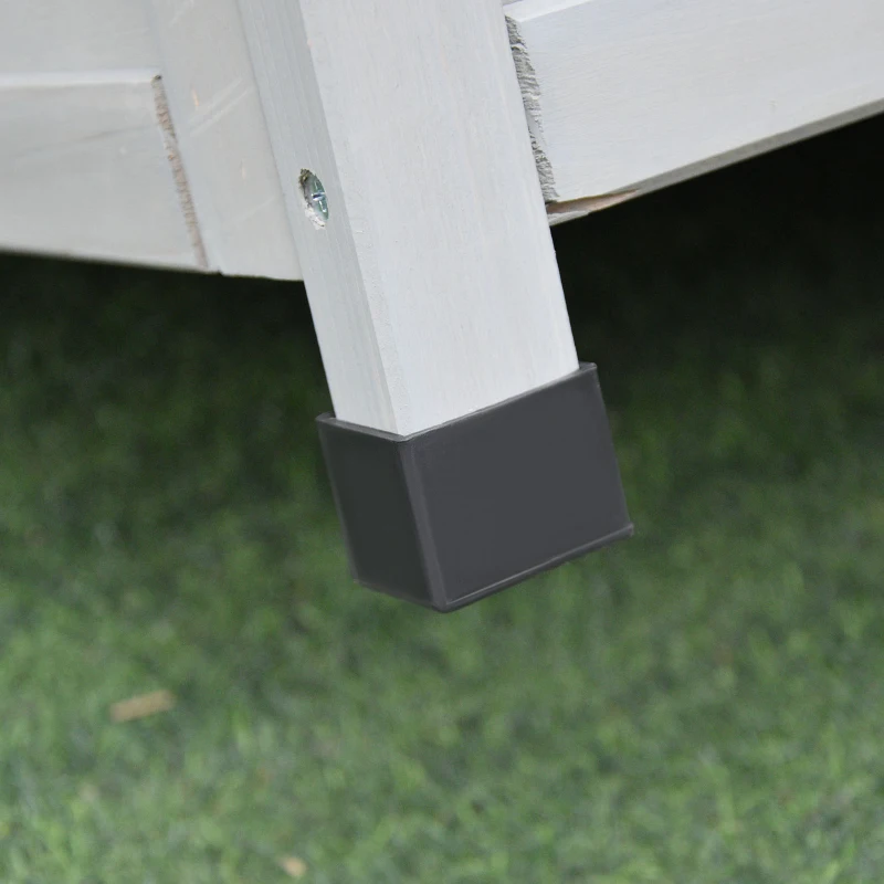 Outsunny Garden Shed Wooden Garden Storage Shed Fir Tool Cabinet Organiser with Shelves Double Door  - 110L x 55W x117Hcm Grey