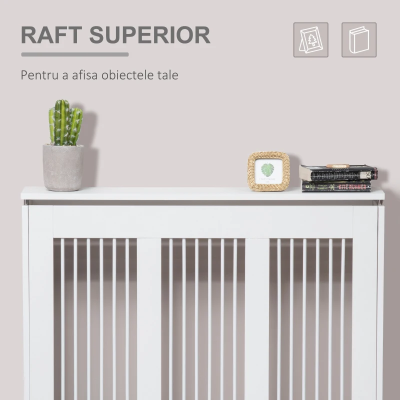 Homcom Capac Radiator Modern Alb 90 × 84 cm din MDF si Otel(m-4)