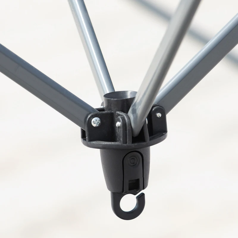 Outsunny 3.5 x 3.5m Garden Pop Up Gazebo Party Tent Canopy with Double Roof, 3-Level Adjustable Height and Roller Bag,  Light Grey & White