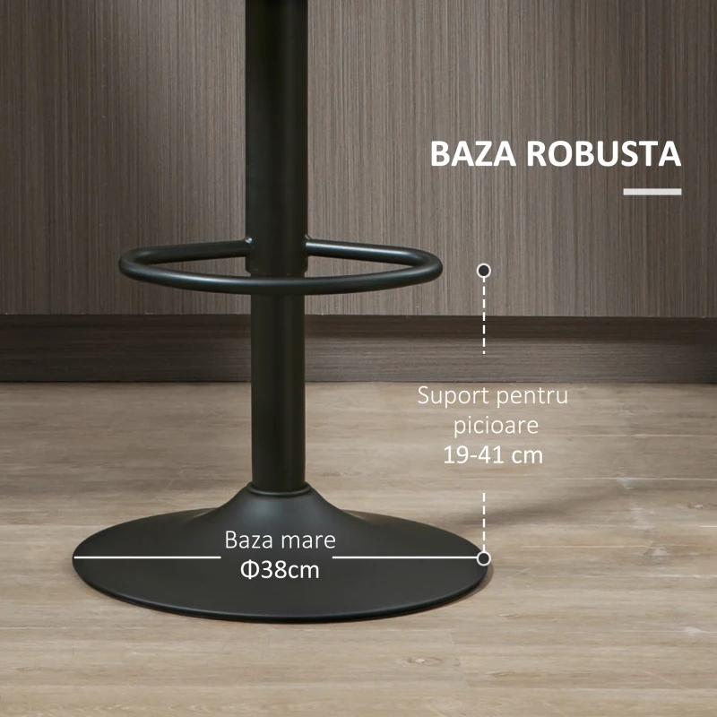 Homcom Set 2 Scaune Bar Pivotante – Reglabile cu Suport