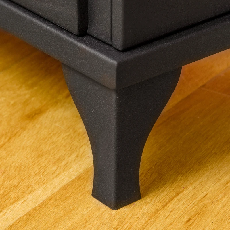 HOMCOM Semineu cu bioetanol metalic cu ardere de 3 ore cu rezervor de 0.9 l si capac de 25 m², 41x25x54cm, negru