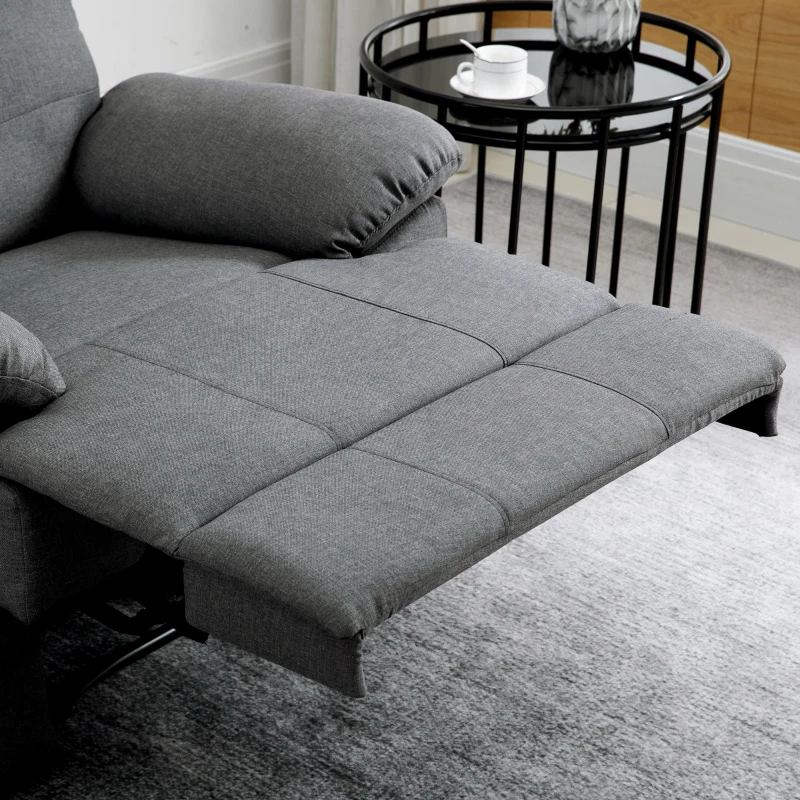 HOMCOM Poltrona Relax Reclinabile con Poggiapiedi Imbottita Rivestimento in Microfibra, Grigio, 90x96x100cm