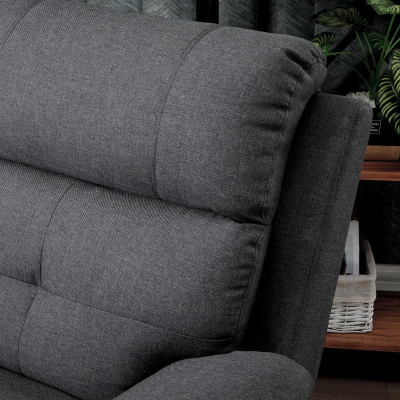 HOMCOM Poltrona Relax Reclinabile con Poggiapiedi Imbottita Rivestimento in Microfibra, Grigio, 90x96x100cm