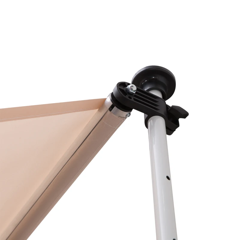 Outsunny Balcony 3 x 1.5m Manual Adjustable Awning DIY Patio Clamp Awning Canopy  Retractable Shade Shelter - Beige