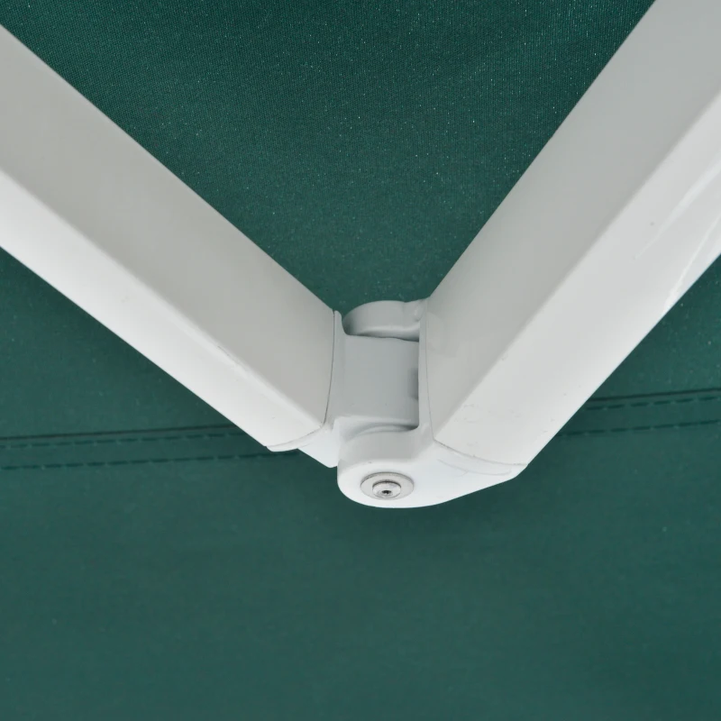 Outsunny 2.5x2m Retractable Manual Awning Window Door Sun Shade Canopy Patio Shelter Aluminum Frame Dark Green