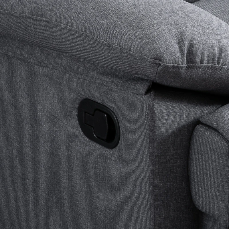 HOMCOM Poltrona Relax Reclinabile con Poggiapiedi Imbottita Rivestimento in Microfibra, Grigio, 90x96x100cm