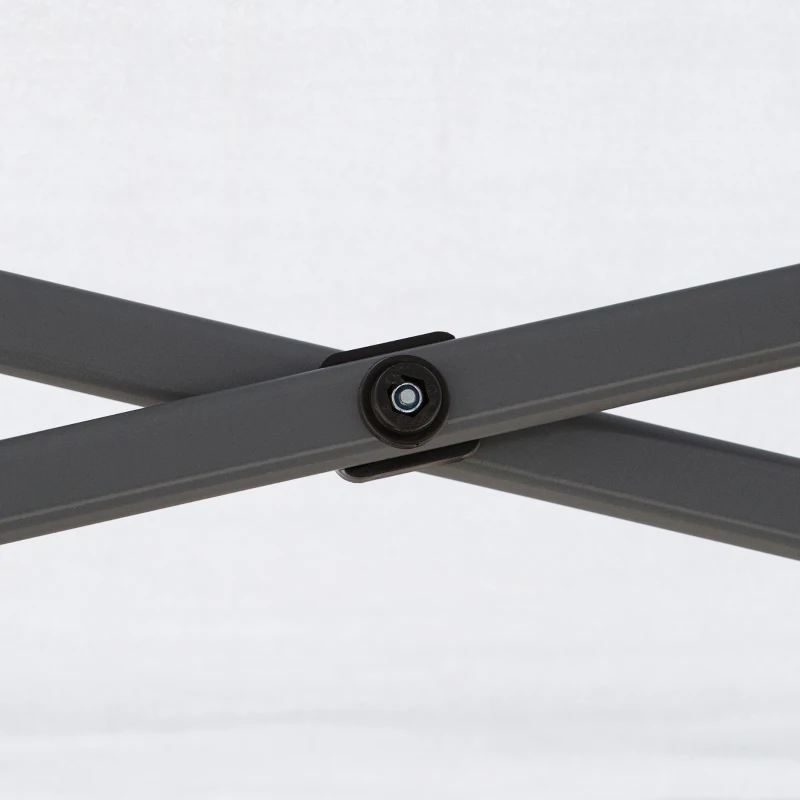 Outsunny 3.5 x 3.5m Garden Pop Up Gazebo Party Tent Canopy with Double Roof, 3-Level Adjustable Height and Roller Bag,  Light Grey & White