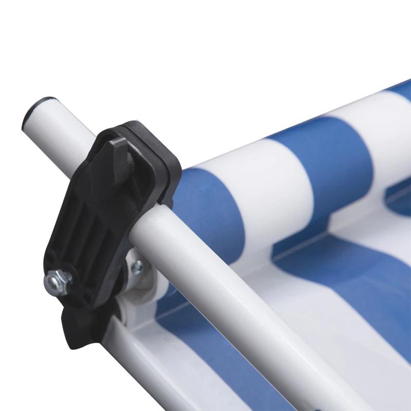 Outsunny 300 x 150cm Patio Adjustable Awning Floor- to-ceiling Retractable Shade,UV Protective - Blue and White