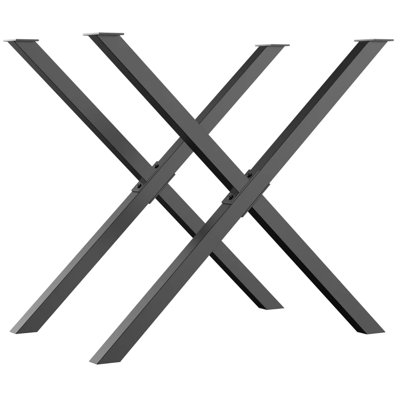 Homcom Set 2 Picioare pentru Masa Birou Otel in Forma de X 80 cm – Negru