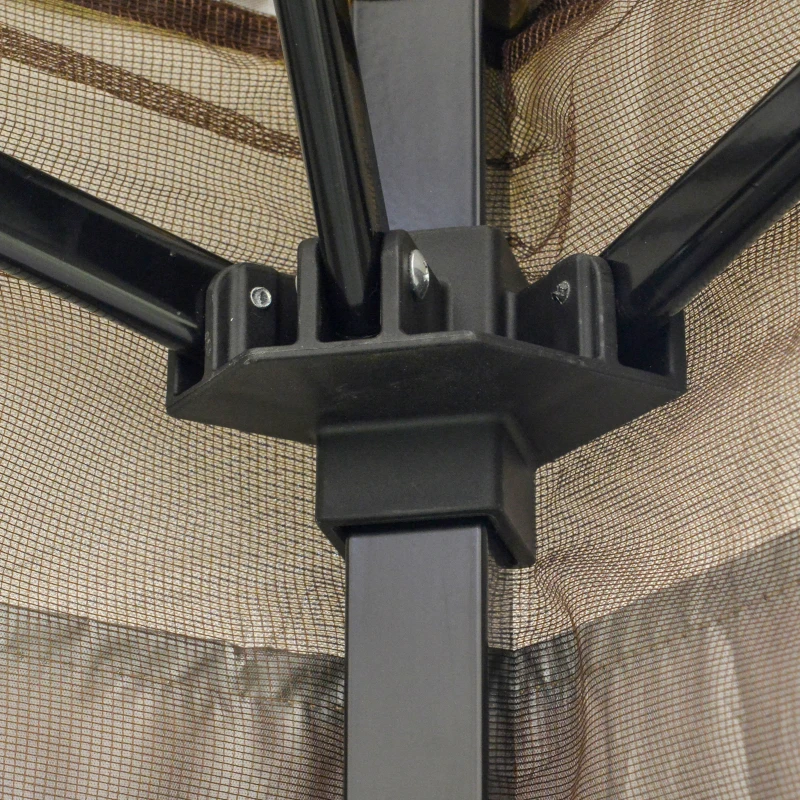 Outsunny 3.64 x 3.64m Pop-up Gazebo Removable Side Walls Foldable Party Tent Instant Canopy Sun Shade Gazebo Shelter Steel Frame Oxford w/ Roller Bag