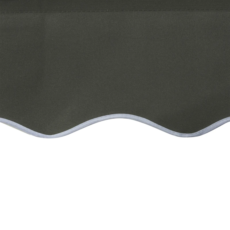 Outsunny 11'L x 8'W Manual Retractable Patio Awning Deck Sunshade Shelter Outdoor Window/Door Canopy Aluminum