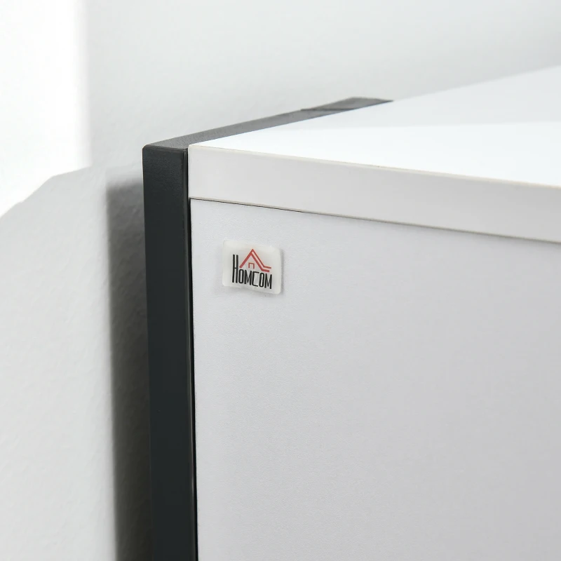 HOMCOM Dulap TV modern cu dulapuri, sertar si polita, dulap joasa din lemn pentru TV pana la 65", 140x43x48cm, alb-negru