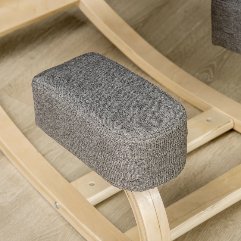 Vinsetto Scaun ergonomic din lemn cu perna captusita din spuma de cauciuc, 51x69x58, Gri