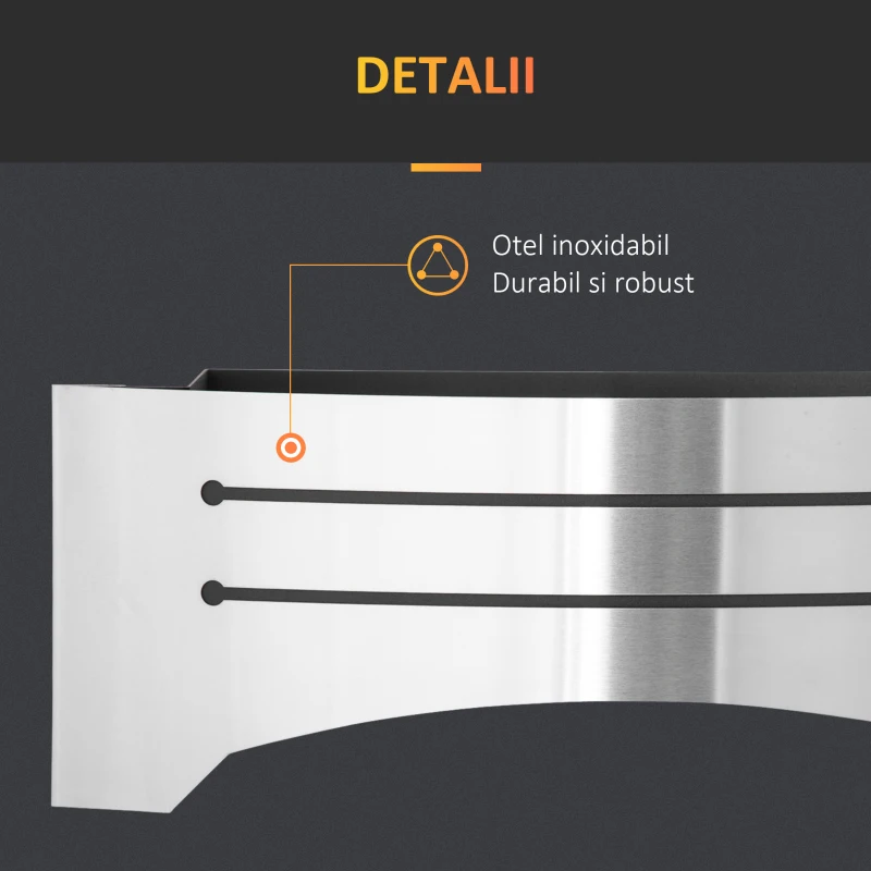 HOMCOM Semineu de masa cu bioetanol din otel inoxidabil, ardere 3 ore cu rezervor de 1,5 l si capac de 25 m², 45x18x17 cm, argintiu