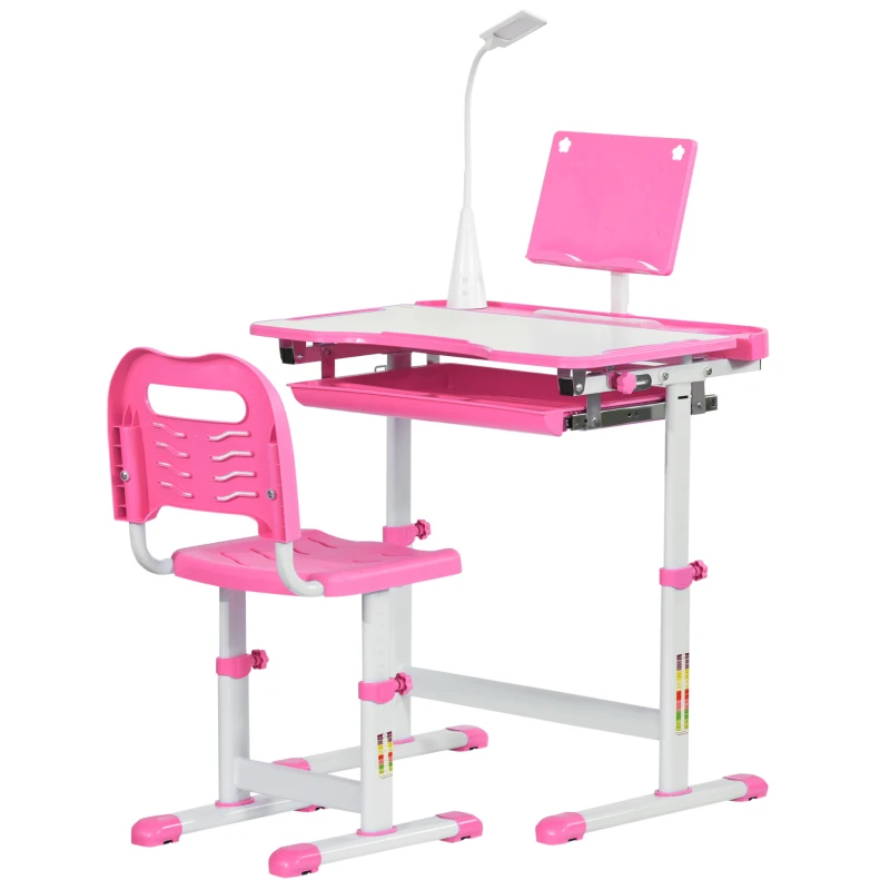 Set Banca si Scaun pentru Copii Homcom cu LED