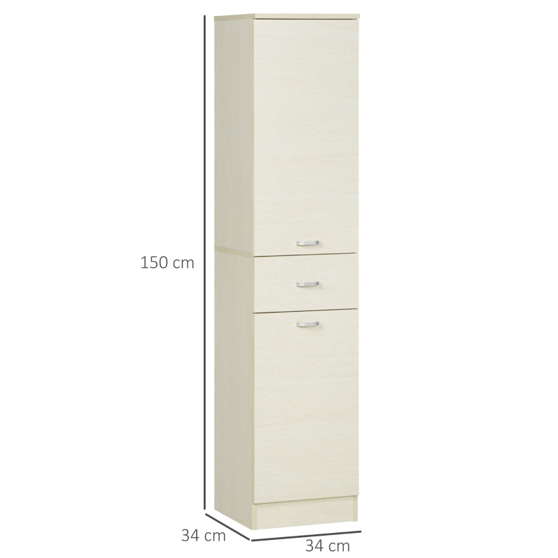 Homcom Dulap Bucatarie 150 cm – Lemn cu Sertar si Raft Reglabil(m-3)