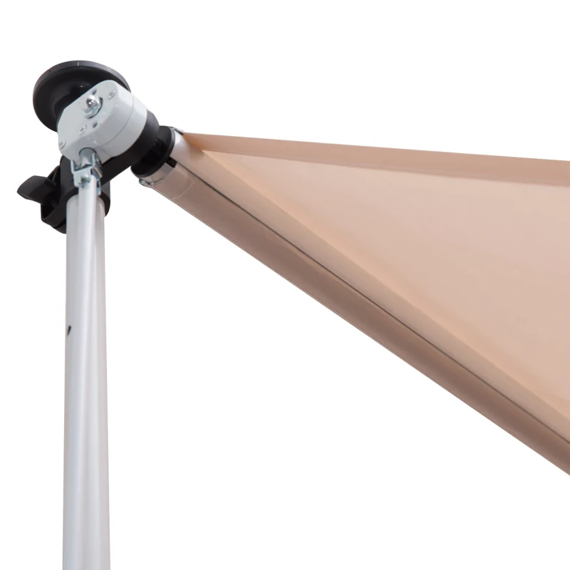 Outsunny Balcony 3 x 1.5m Manual Adjustable Awning DIY Patio Clamp Awning Canopy  Retractable Shade Shelter - Beige