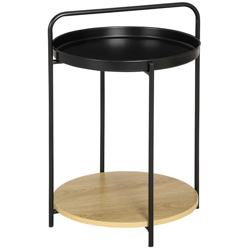 Aibiju Table D'appoint Ronde, Bout De Canapé Pour Petits Espaces