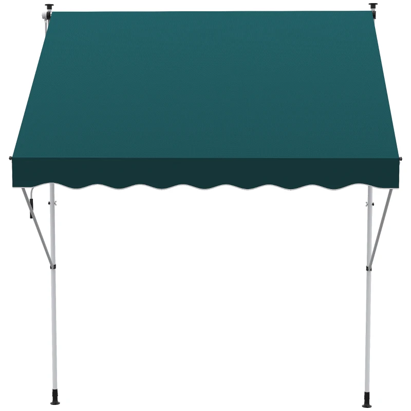 Outsunny 200 x 150cm Patio Adjustable Awning Floor- to-ceiling Retractable Shade,UV Protective - Green
