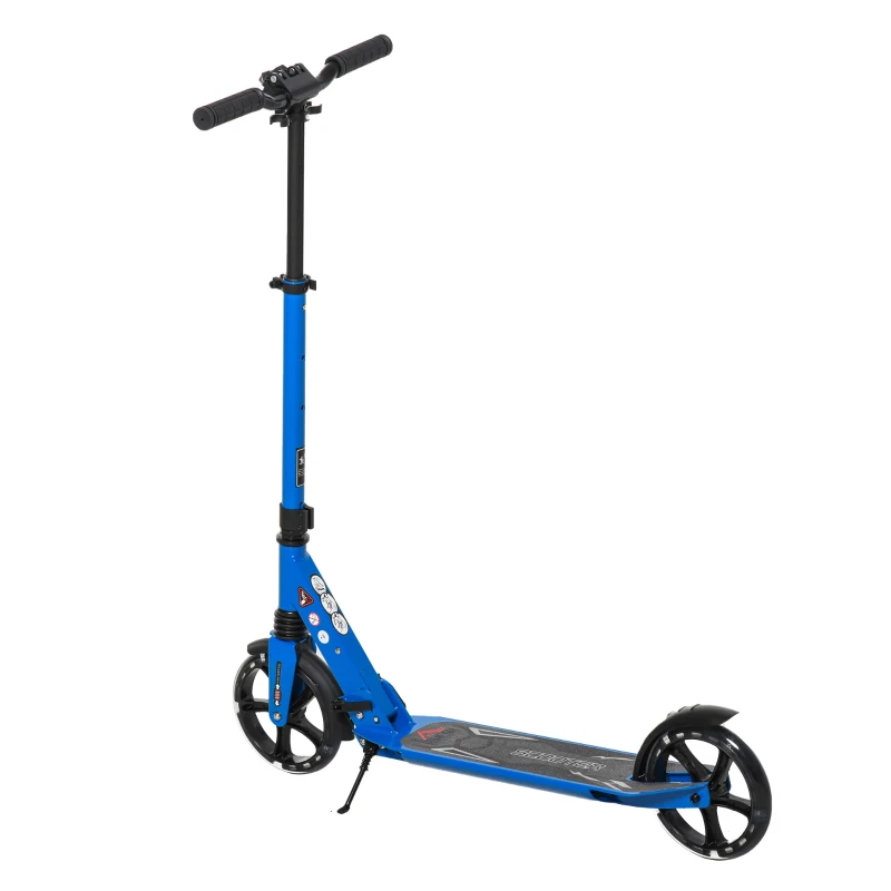 HOMCOM® Kinderroller Scooter Tretroller mit beleuchteten Rädern für 14+ faltbar Blau